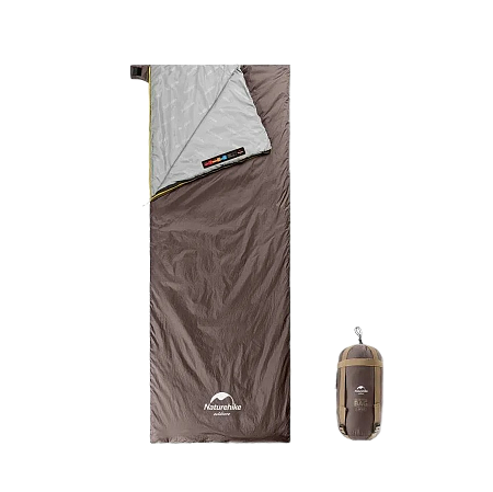 Мешок спальный Naturehike мини LW180, размер M, серо-коричневый, молния слева NH21MSD09