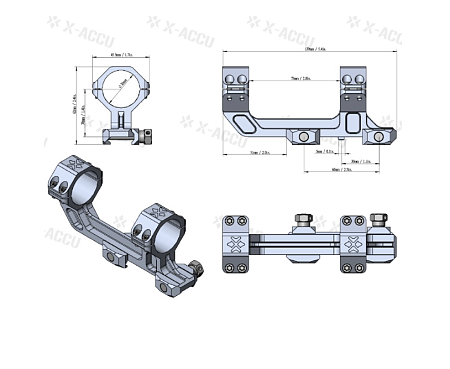 Кронштейн Vector Optics  с выносом 30 мм (Weaver 20 мм) 20МОА