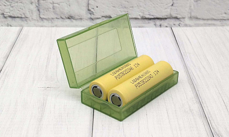 Бокс на 2 аккумулятора 18650 (зеленый)