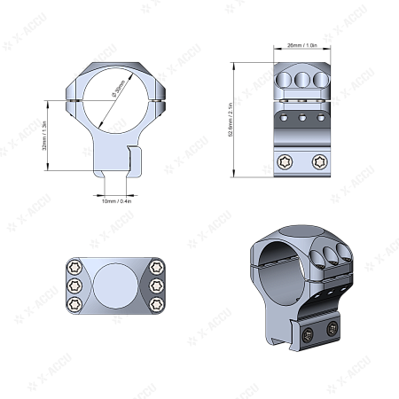Кольца Vector Optics 30 мм Medium (ласта 11 мм)