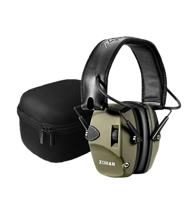 Наушники активные ZOHAN EM054, NRR 22dB Green с кейсом