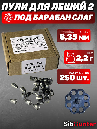 Пули SLUG для Леший 2 6.35мм (250шт.) 2,2гр
