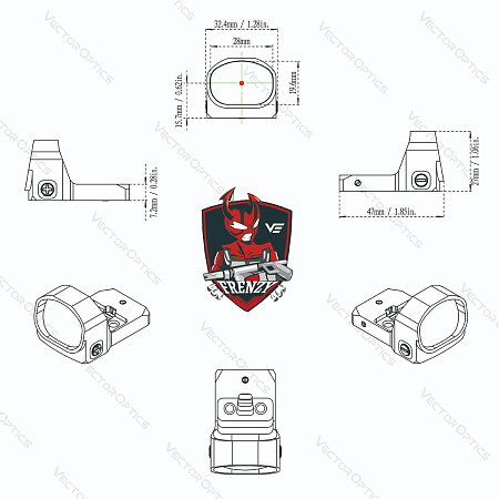 Коллиматорный прицел Vector Optics FRENZY-X 1x20x28 RD