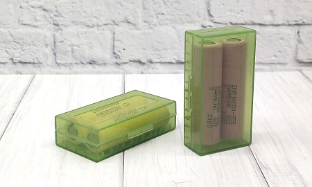 Бокс на 2 аккумулятора 18650 (зеленый)