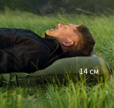 Коврик надувной односпальный с ножным насосом Naturehike FC01 зеленый CNK2550WS019