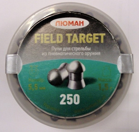 Пули для пневматики "Люман" Field Target-круглоголовые кал. 5,5 мм /1,5 гр 250шт