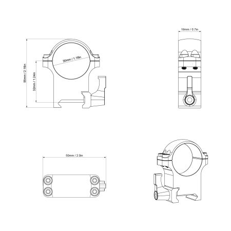 Кольца Vector Optics 30мм стальные weaver H-17 быстросъемные