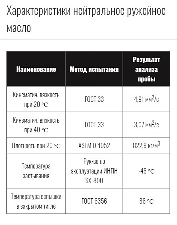 Нейтральное ружейное масло Треал-М № 3044М