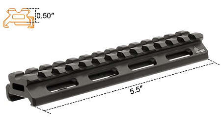 Планка повышающая UTG Picatinny на Picatinny, h= 0.50", 13 слотов