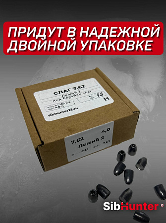 Пули под барабан SLUG для Леший 2 7.62мм (150шт.) 4,0гр, бк 0.12