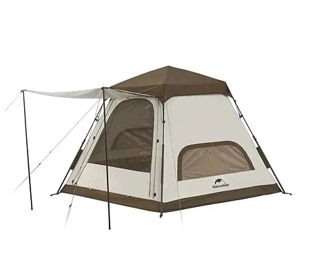Палатка Naturehike Hexagonal 3-4-местная, автоматическая, хаки (бежевая) CNH22ZP007