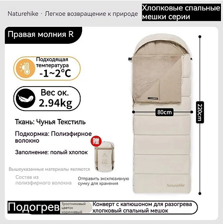 Спальный мешок Naturehike BE-400 (CNK2300SD021)+плед с подогревом