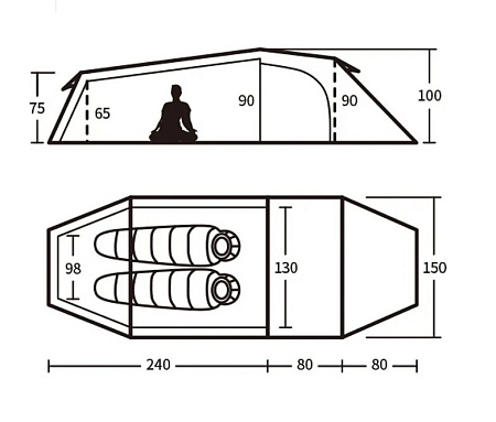 Палатка 2-местная Naturehike Opalus NH17L001-L