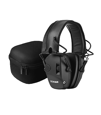 Наушники активные ZOHAN EM054, NRR 22dB Black с кейсом